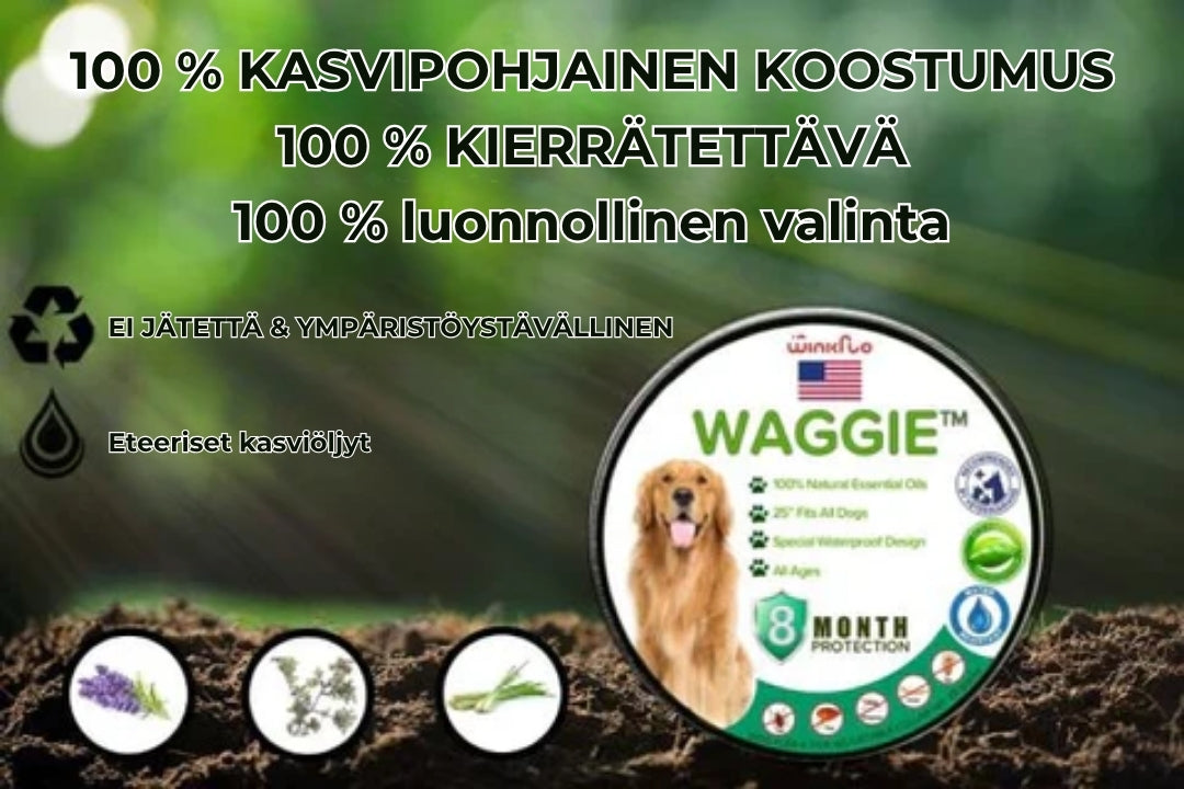 Luonnollinen kirppu- ja punkkipanta – Waggie™