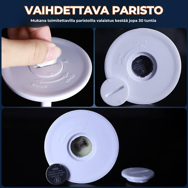 LED-valaistut viini- ja samppanjalasit