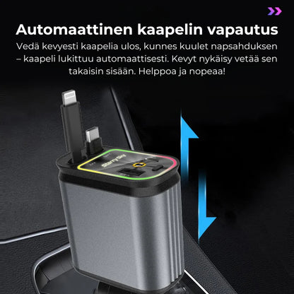 Autolaturi vedettävällä kaapelilla