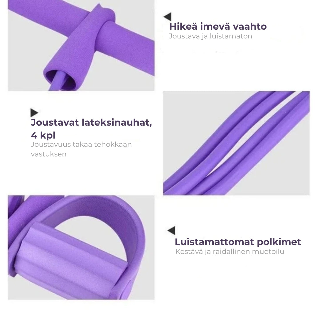 Vastusnauhalla varustettu poljinlaite – koko kehon treeniin
