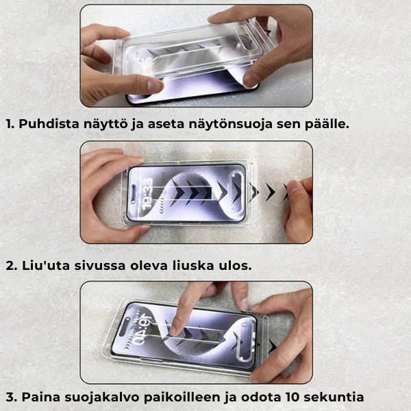 Premium pölyä hylkivä iPhone näytönsuoja