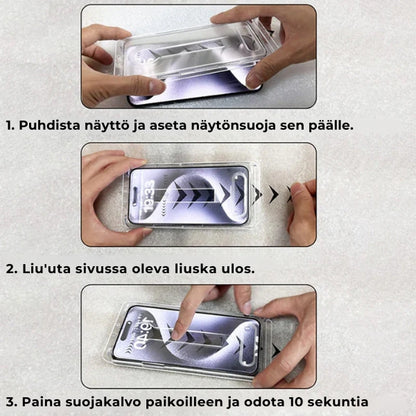 Premium pölyä hylkivä iPhone näytönsuoja