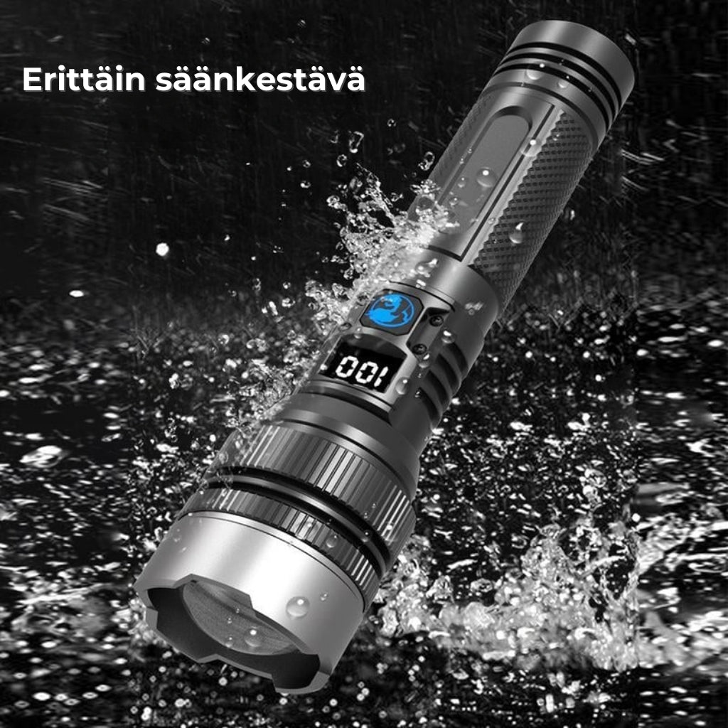 StormBeam teleskooppinen taskulamppu ja varavirtalähde