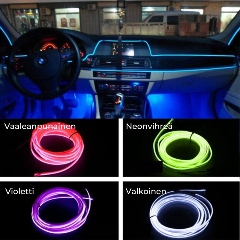 Auton RGB LED-tunnelmavalaistusnauhat
