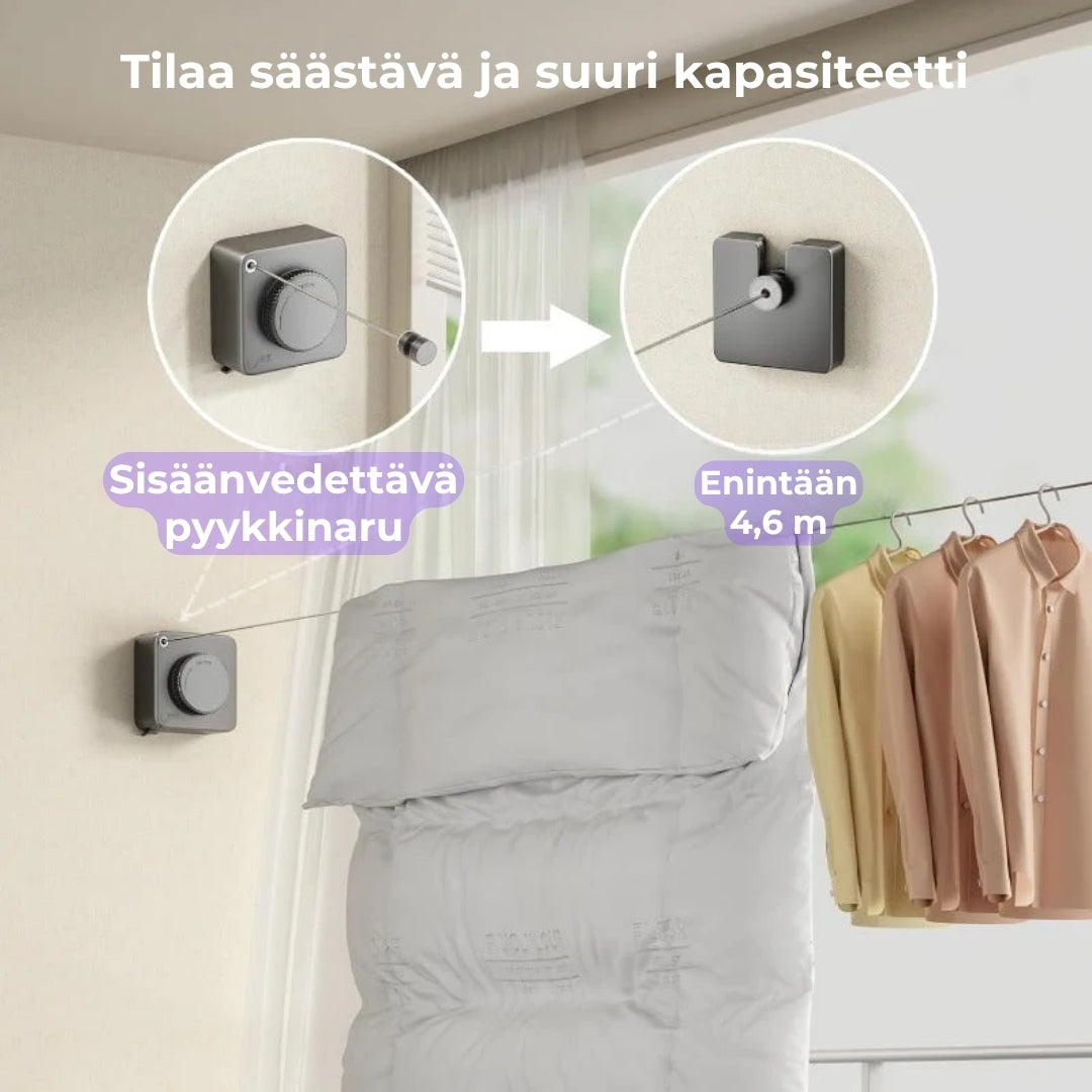 Sisäänvedettävä pyykkinaru