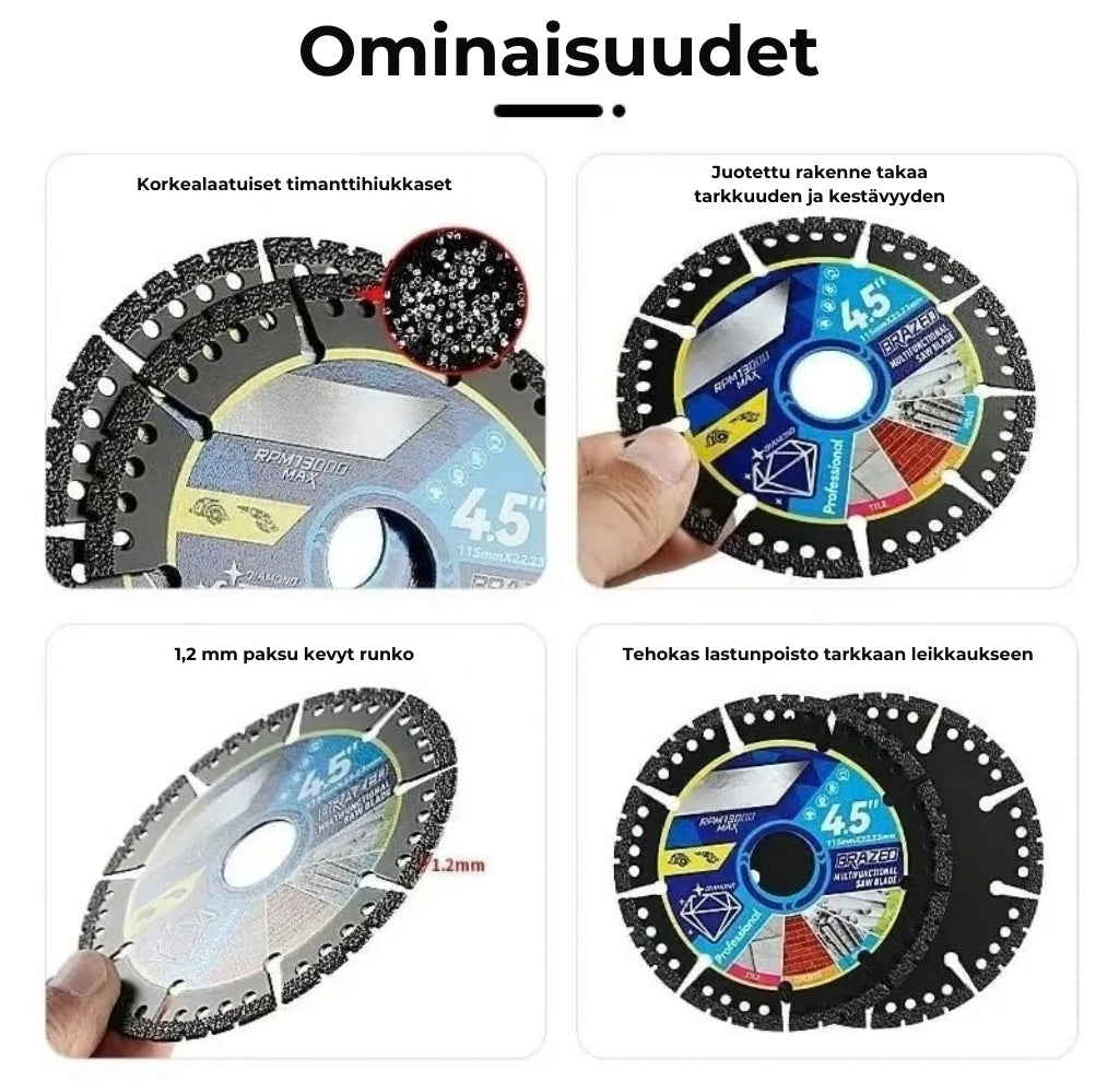 Timanttileikkauslaikat kivelle (4 kpl)