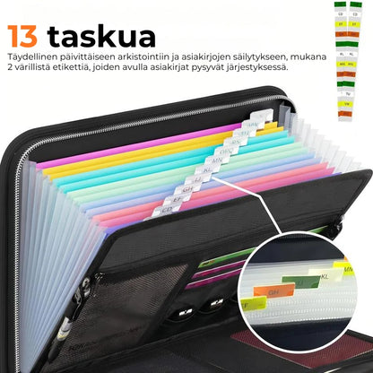 Suuri palonkestävä A4-asiakirjakansio kantokahvalla