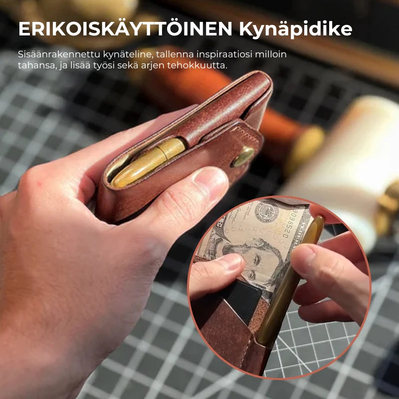 Vintage käsintehty nahkalompakko