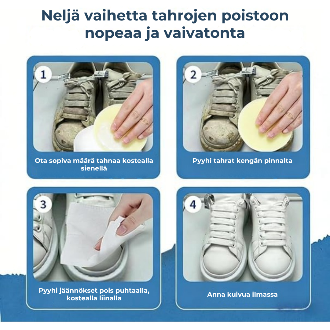 Valkoisten kenkien puhdistusvoide