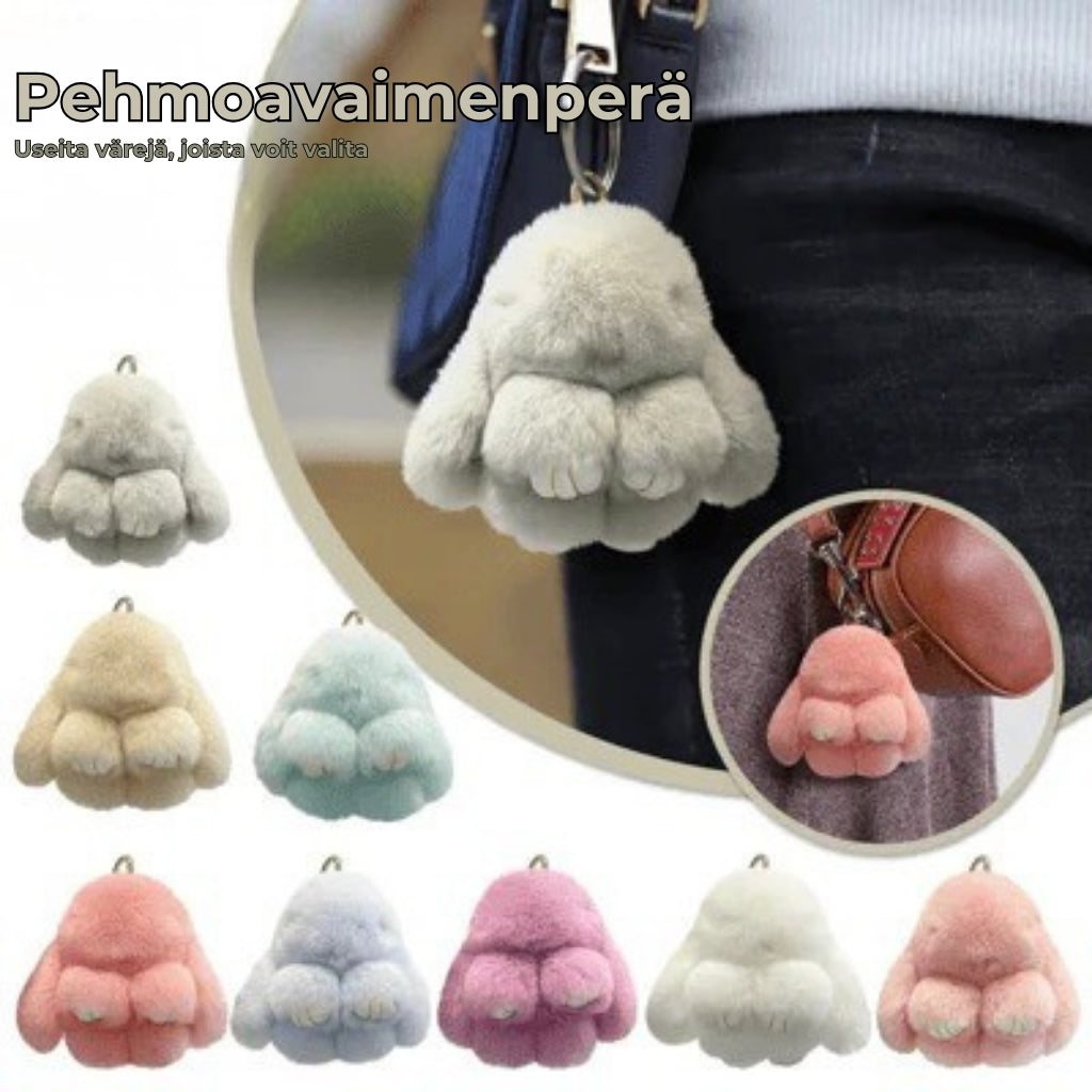 Käsintehty Bunny PomPom -avaimenperä