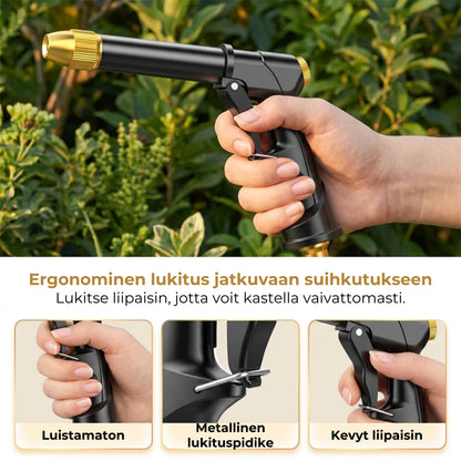 Tehokas suihkupistooli puutarhaletkuun