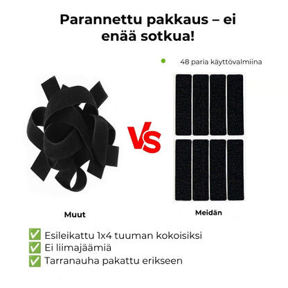 Kaksipuoliset tarranauhat – erittäin vahvat ja uudelleenkäytettävät (40 kpl / 20 paria)