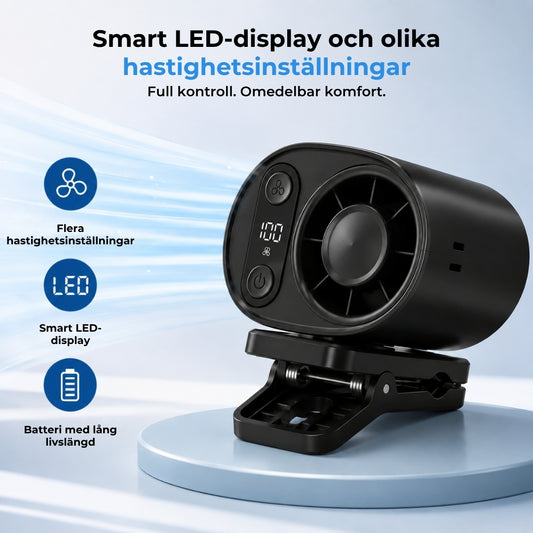 Nopeasti jäähdyttävä autotuuletin kiinnitysklipsillä