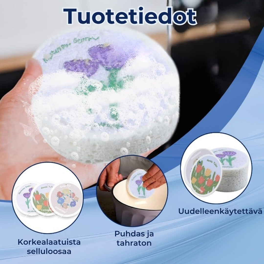 Kukkakuvioinen selluloosasieni – 5 kpl