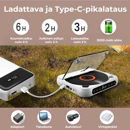 Kannettava Bluetooth-CD-soitin