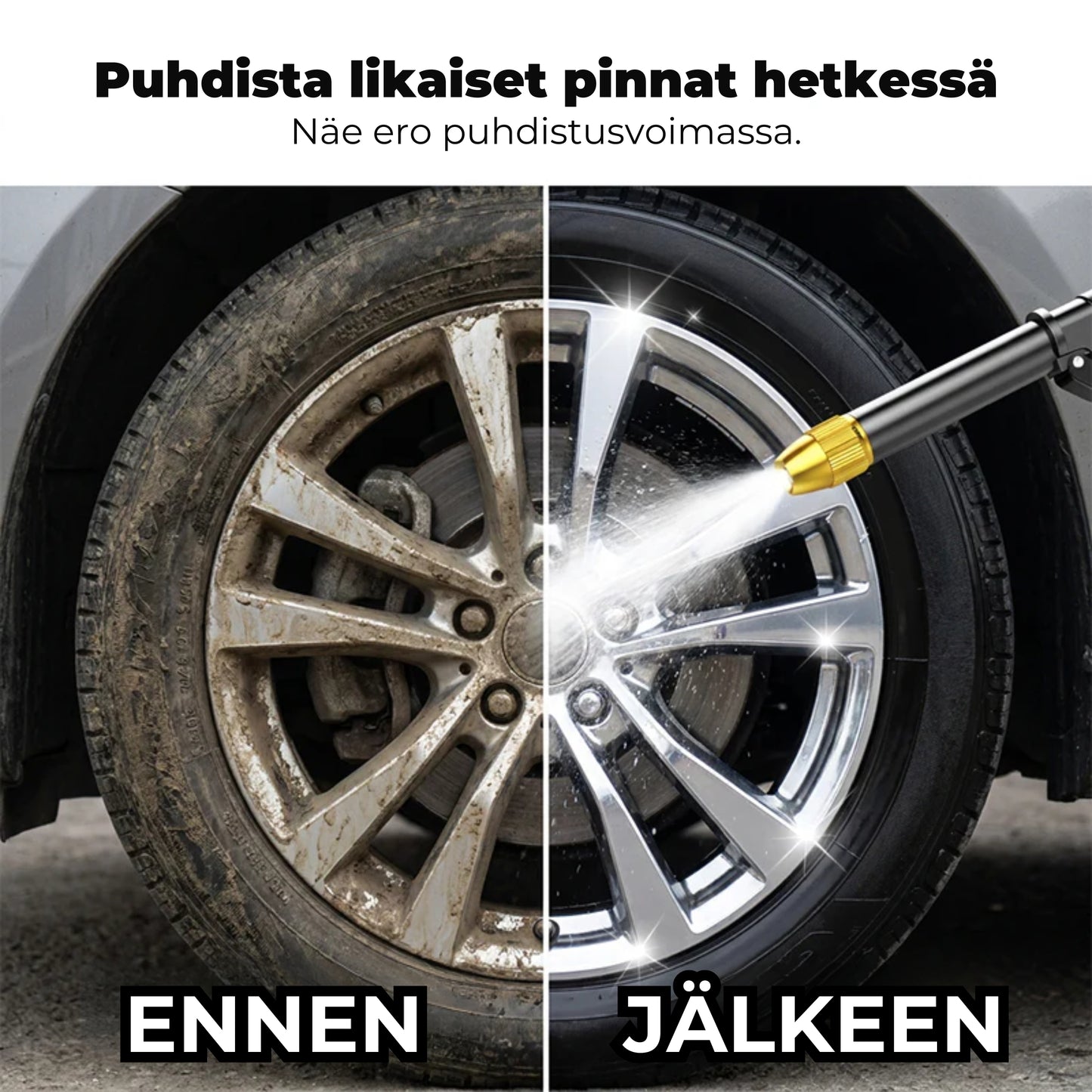 Tehokas suihkupistooli puutarhaletkuun