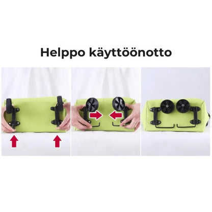 Kokoontaitettava ostoskassi pyörillä