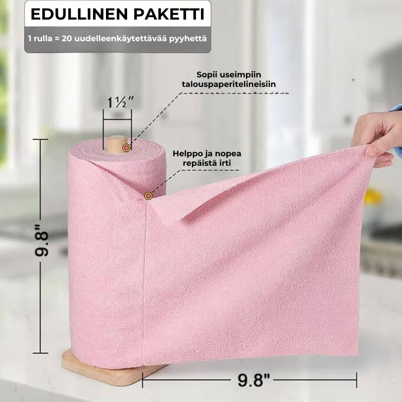 ♻️ Uudelleenkäytettävät mikrokuituliinat rullassa (20 kpl)