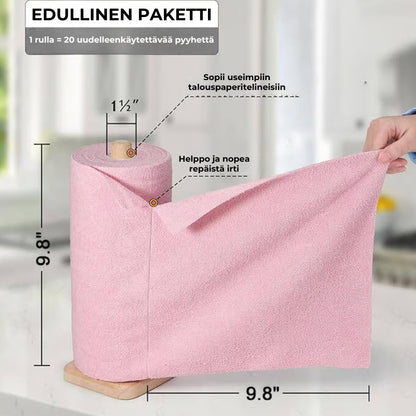♻️ Uudelleenkäytettävät mikrokuituliinat rullassa (20 kpl)