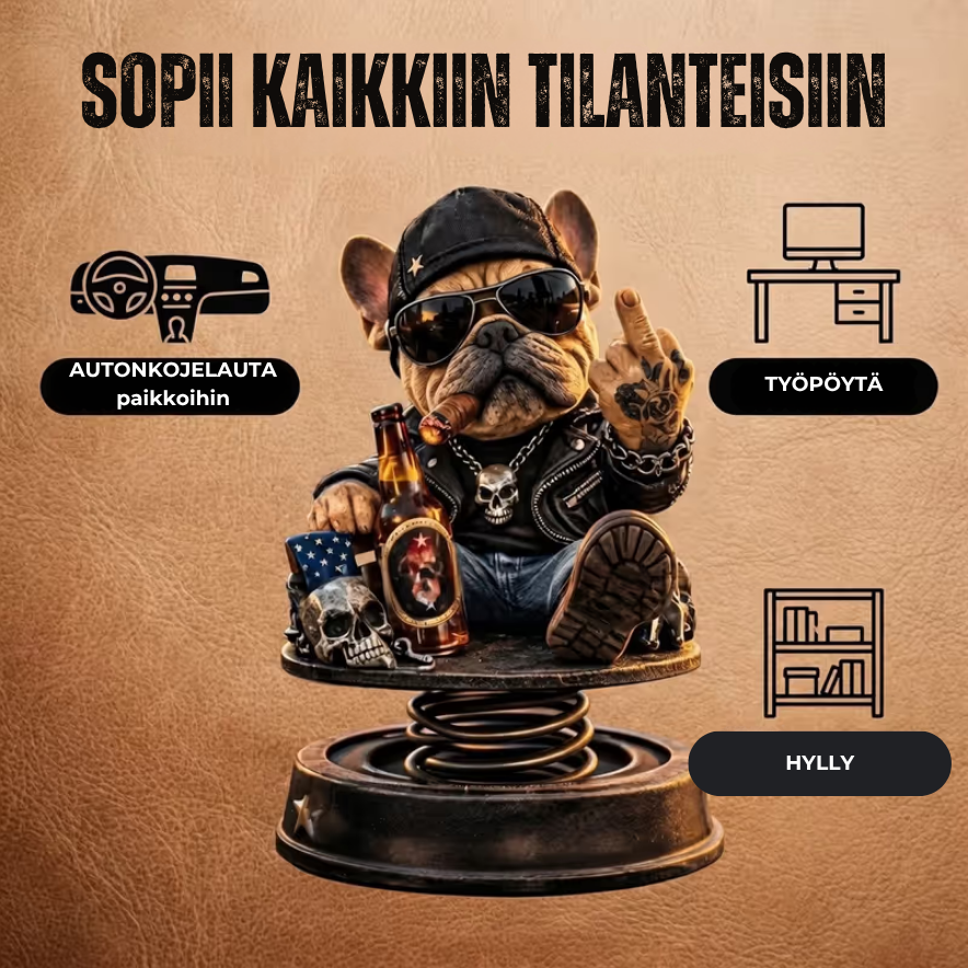 Äreä bulldog -kojelautakoriste