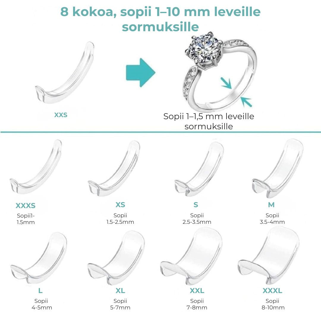Sormuksen säätöpala – 8 kpl