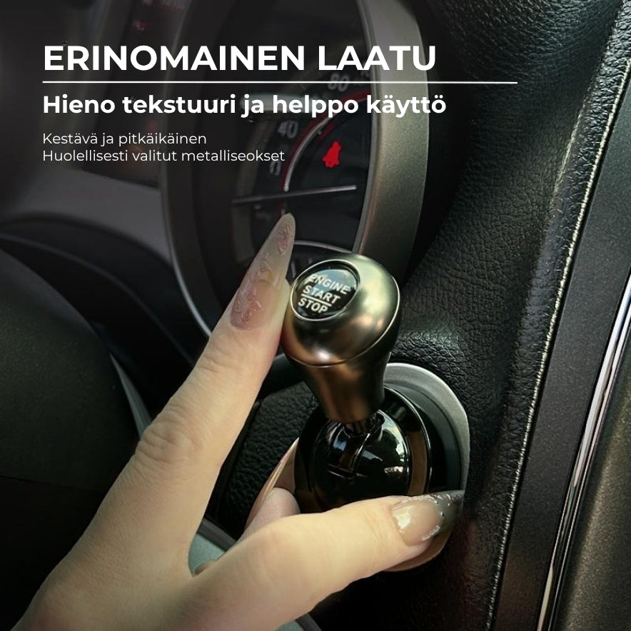 Metallinen käynnistyspainikkeen suojus vipukytkimellä