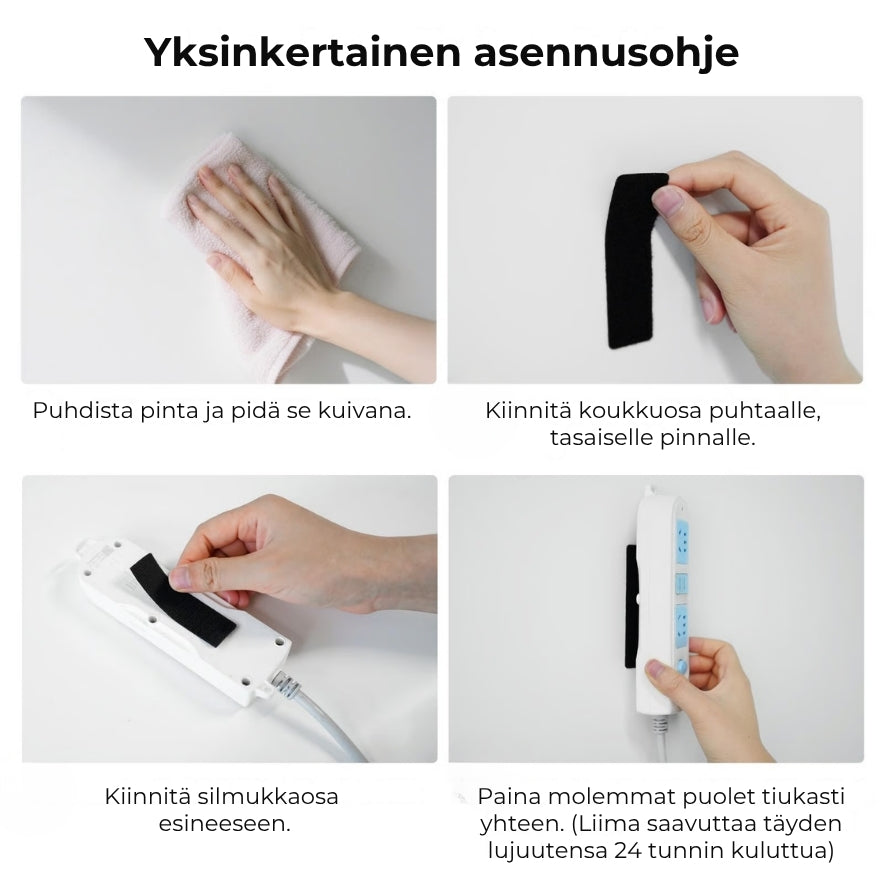 Kaksipuoliset tarranauhat – erittäin vahvat ja uudelleenkäytettävät (40 kpl / 20 paria)