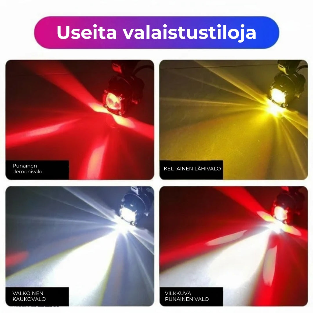 Kaksoivalokeilallinen LED-pyörävalo