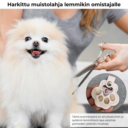 Nahkainen tassuavaimenperä lemmikkisi muistoksi - 🐾 Säilytä heidän muistonsa aina lähelläsi