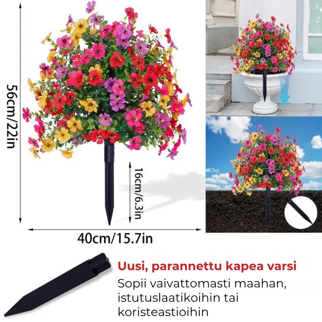 Värikäs tekokukkakoriste