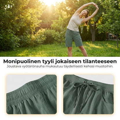 Nopeasti kuivuvat naisten cargo-shortsit taskuilla