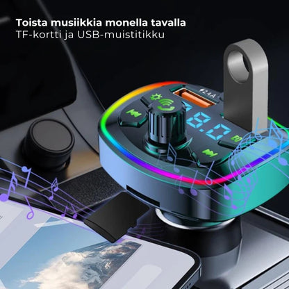 Bluetooth FM -lähetin autoon – pikalaturi ja handsfree