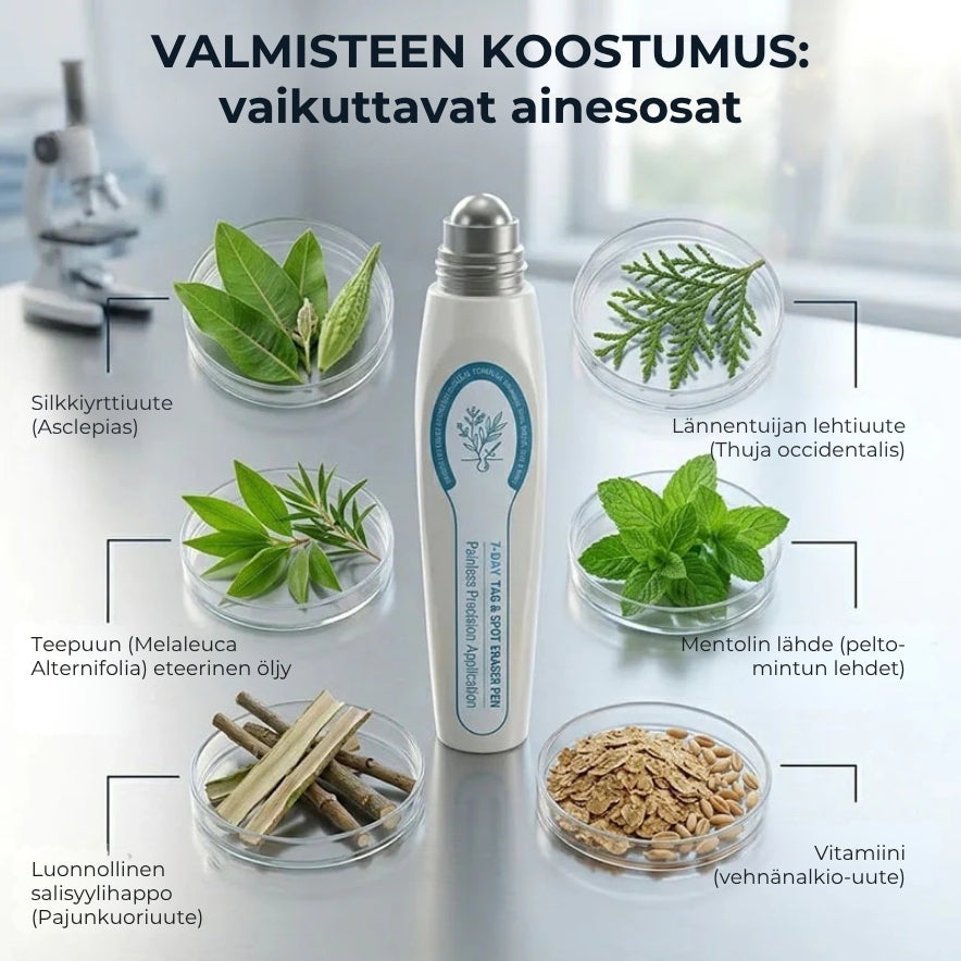 Kohdennettu roll-on syylien ja varsiluomien poistoon