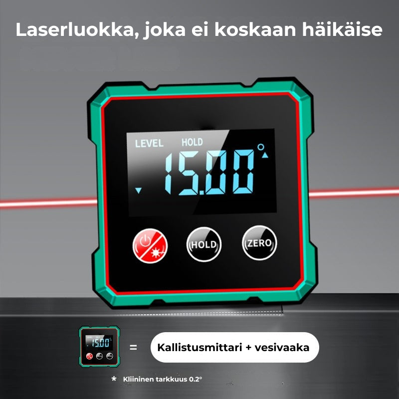 🔥 4-sivuinen magneettinen digitaalinen kulmamittari laserilla