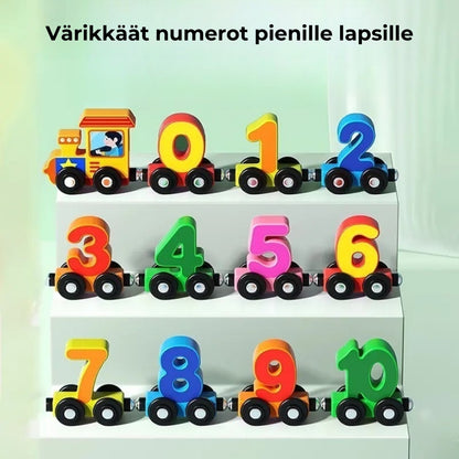 Magneettinen puinen numerojunasarja