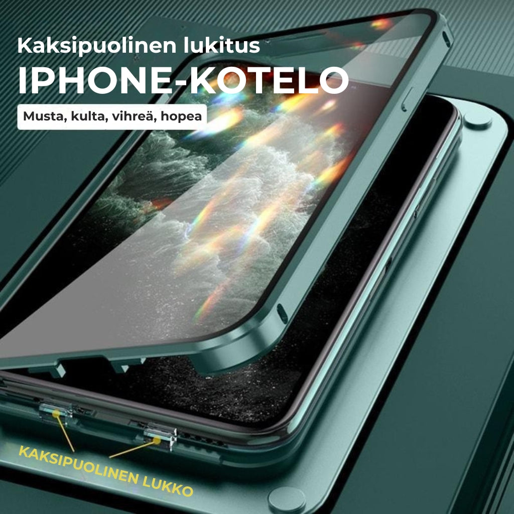 Kaksipuolinen iPhone-kotelo soljella
