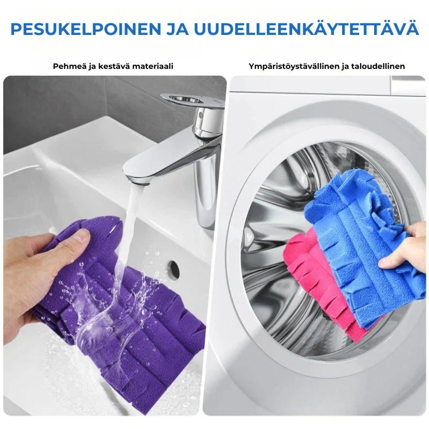 Uudelleenkäytettävä fleece-pölyliinasetti