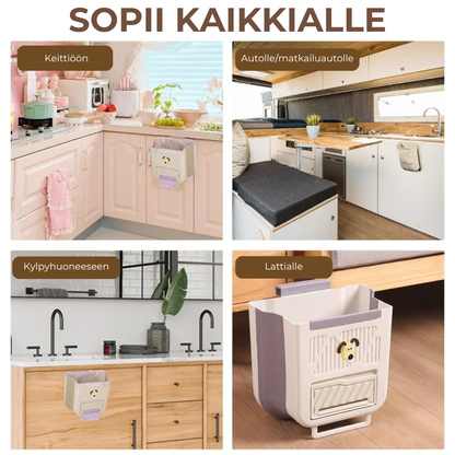 Tilaa säästävä kokoontaitettava biojäteastia