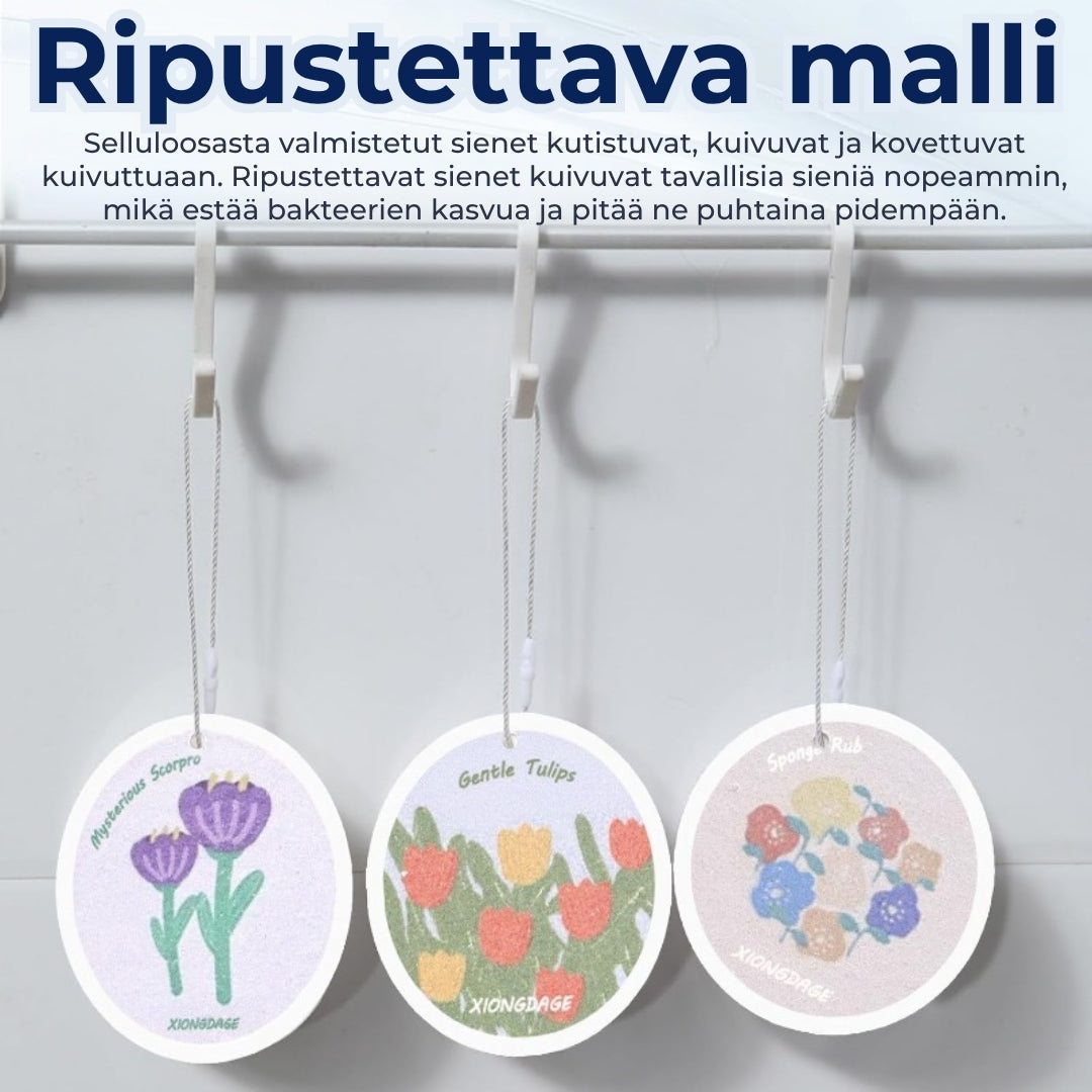 Kukkakuvioinen selluloosasieni – 5 kpl