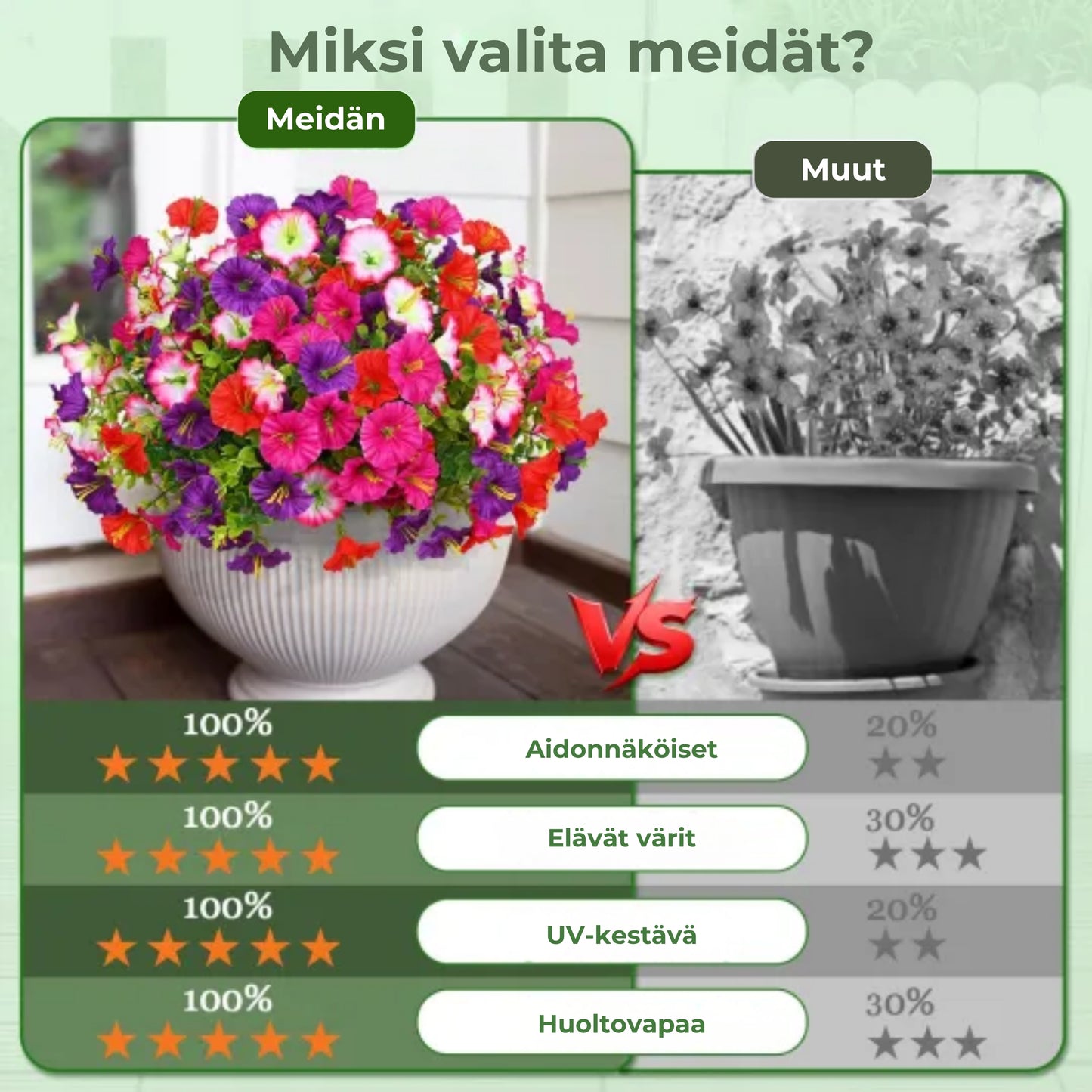 UV-kestävä petunianmuotoinen tekokukkakimppu