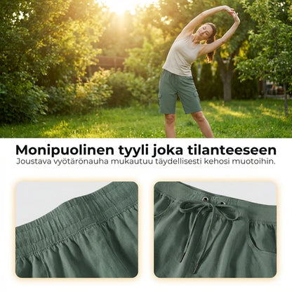 Nopeasti kuivuvat naisten cargo-shortsit taskuilla