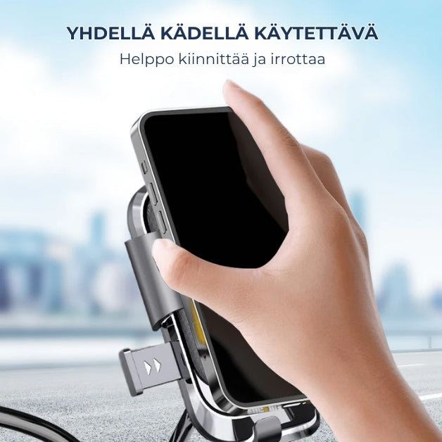 Tärinää vaimentava puhelinteline polkupyörään