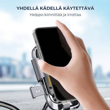 Tärinää vaimentava puhelinteline polkupyörään