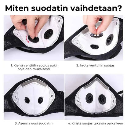 Kasvosuojain aktiivihiilisuodattimella