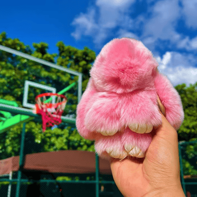 Käsintehty Bunny PomPom -avaimenperä