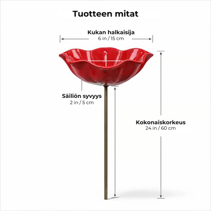 Käsintehty kukanmuotoinen lintuallas