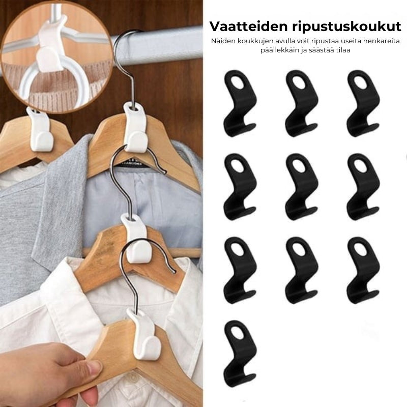 Tilaa säästävät henkarikoukut (10 kpl setti)
