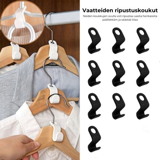 Tilaa säästävät henkarikoukut (10 kpl setti)