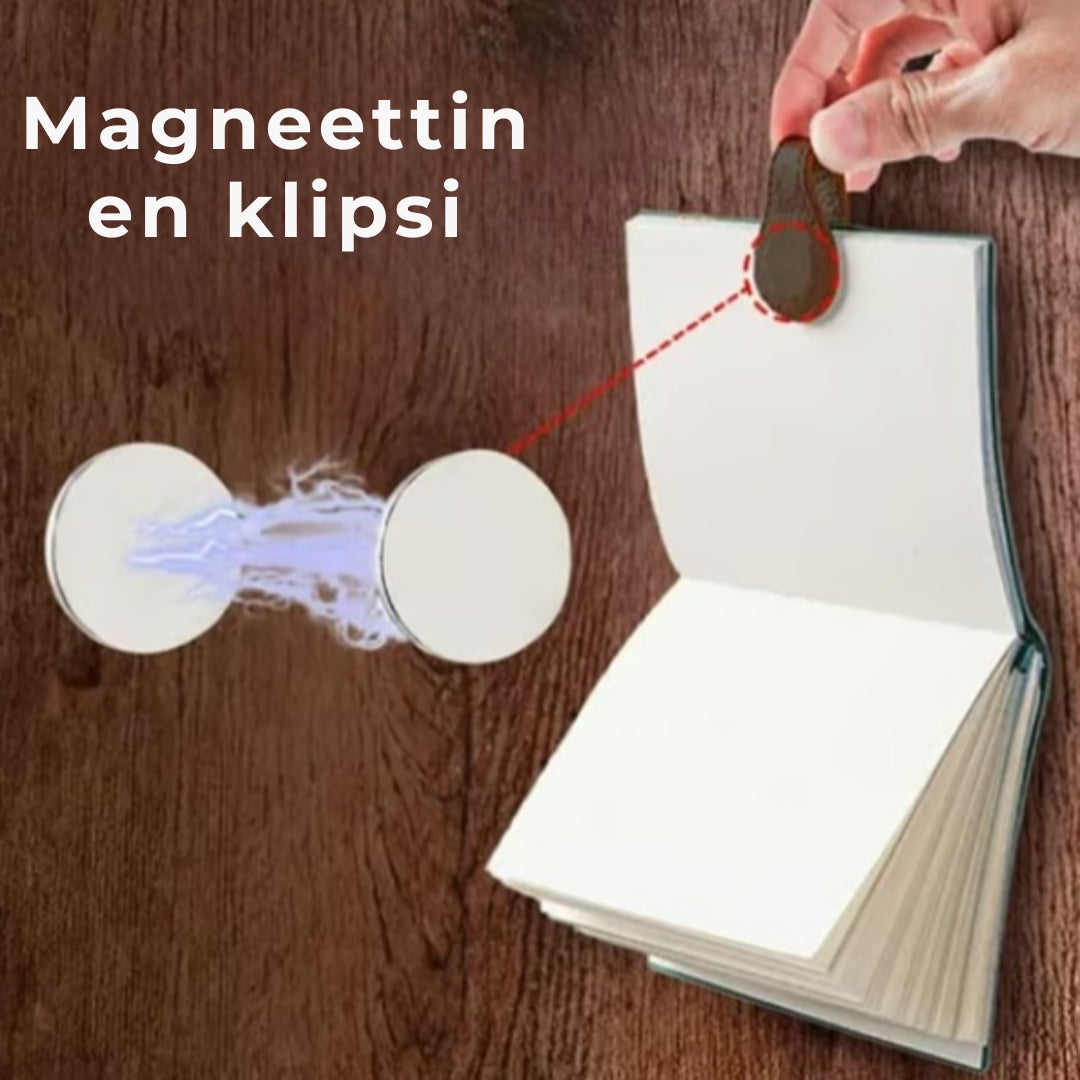 Magneettiset kirjanmerkit nahasta