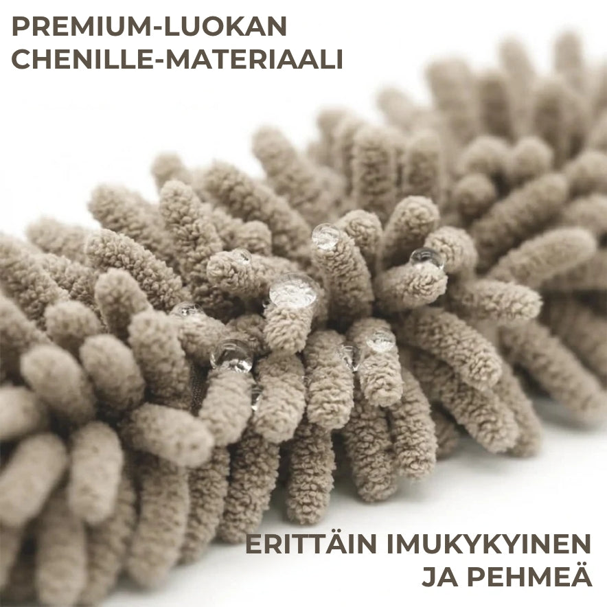 Koiranmuotoinen chenille-mikrokuitupyyhe